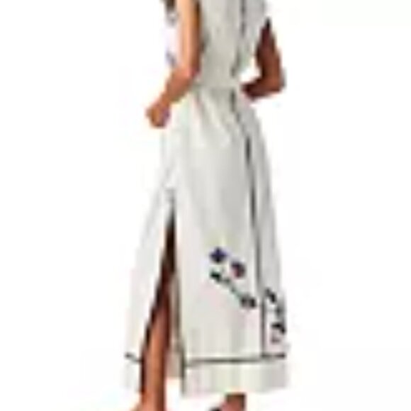 Free People Floral Embroidered Tie Waist Bo Dress - Picture 2 of 12